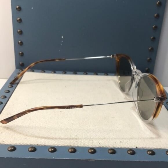 New Authentic Gucci GG1048S 004 Brown and Clear Men's Sunglasses - Picture 13 of 14
